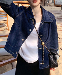 ユニセックス ビックポケット デニムジャケット culw532