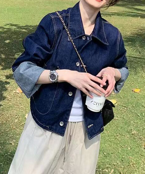 c.u.l(シーユーエル)の「ユニセックス ビックポケット デニムジャケット culw532(デニムジャケット・レディース・ブルー・XL/M/L)」の4枚目の写真