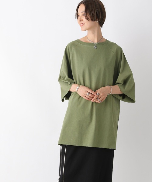 LEPSIM(レプシィム)の「ラグランスリットTシャツチュニック 971235(ワンピース・レディース・ブラック/カーキ/オフホワイト・FREE)」の9枚目の写真