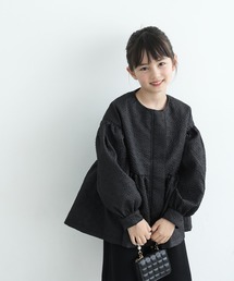 coca（coca） | キッズ　親子お揃い上品エンボスボリューム袖ティアードブルゾン(ブルゾン)