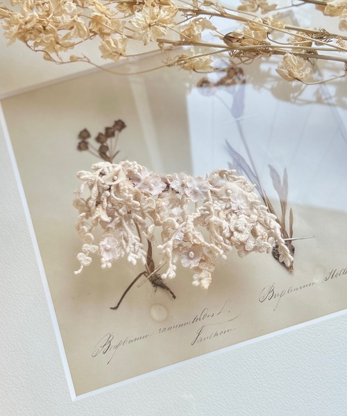 m.soeur（エムスール）の「かすみ草とつるレースのクリップ（バレッタ/ヘアクリップ・レディース・グリーン/ホワイト/グレー・FREE）」の6枚目の写真