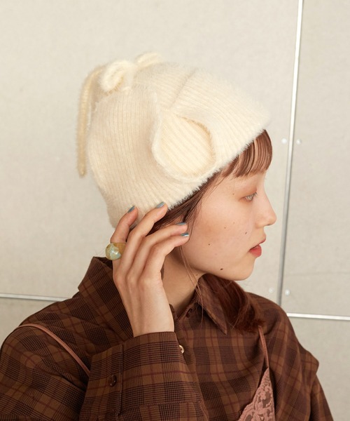 w closet(ダブルクローゼット)の「ニットキャップ(ニットキャップ/ビーニー・レディース・ブラック/ベージュ/オレンジ/アイボリー・FREE)」の2枚目の写真