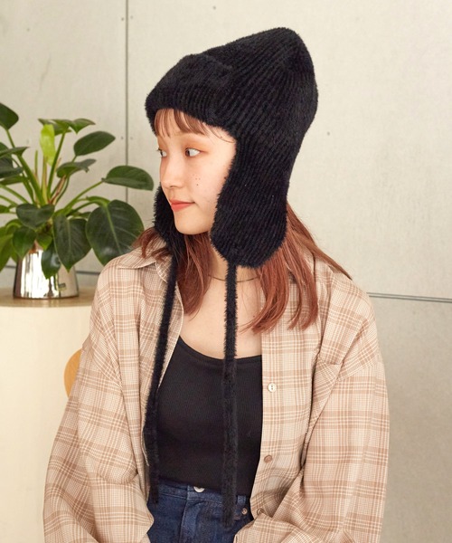w closet(ダブルクローゼット)の「ニットキャップ(ニットキャップ/ビーニー・レディース・ブラック/ベージュ/オレンジ/アイボリー・FREE)」の3枚目の写真