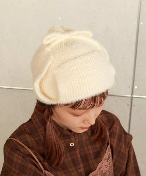 w closet(ダブルクローゼット)の「ニットキャップ(ニットキャップ/ビーニー・レディース・ブラック/ベージュ/オレンジ/アイボリー・FREE)」の6枚目の写真