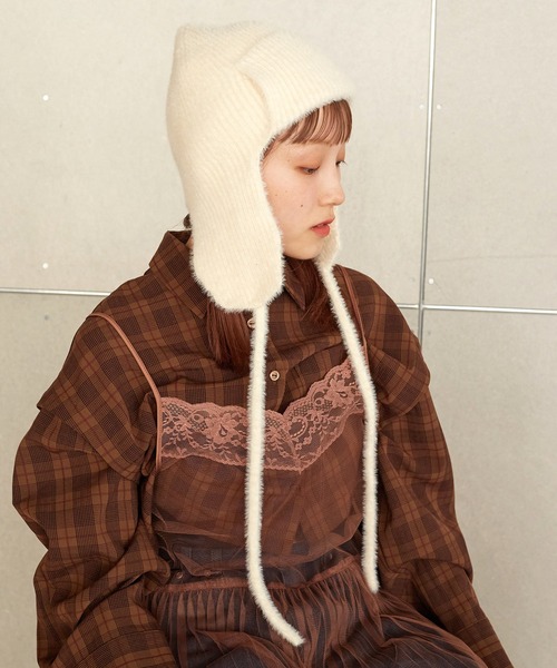w closet(ダブルクローゼット)の「ニットキャップ(ニットキャップ/ビーニー・レディース・ブラック/ベージュ/オレンジ/アイボリー・FREE)」の8枚目の写真