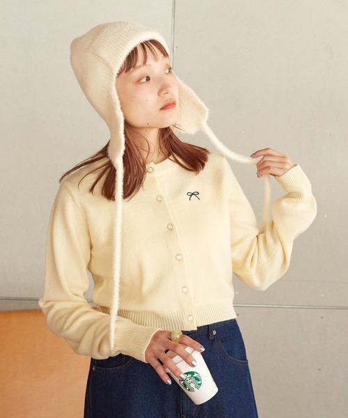 w closet(ダブルクローゼット)の「ニットキャップ(ニットキャップ/ビーニー・レディース・ブラック/ベージュ/オレンジ/アイボリー・FREE)」の10枚目の写真
