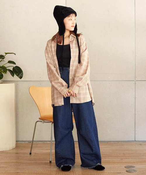 w closet(ダブルクローゼット)の「ニットキャップ(ニットキャップ/ビーニー・レディース・ブラック/ベージュ/オレンジ/アイボリー・FREE)」の12枚目の写真