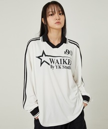 【WaiKei 】スター ロゴ カラー ジャージー ロングスリーブ Tシャツ / Star logo collar jersey long sleeve tshirts