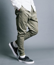 CTN STRETCH RIB PANTS:コットン ストレッチ 裾リブ パンツ