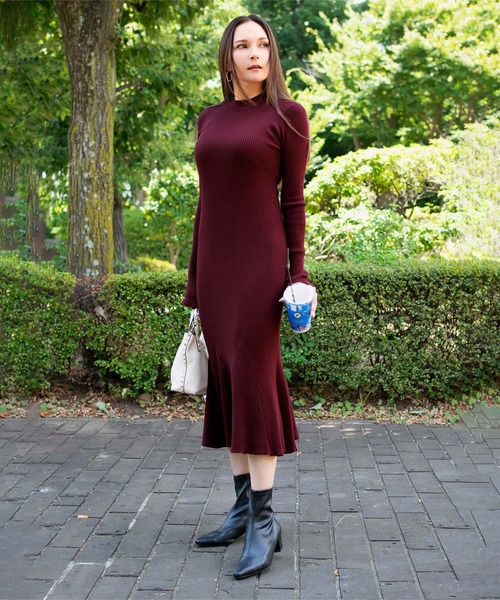 神崎メリさんコラボ ]マーメイドリブニットワンピース（ワンピース