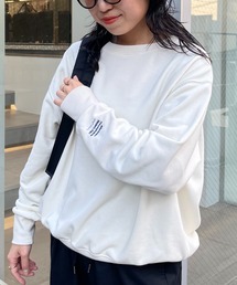 裏毛袖刺繍プルオーバー