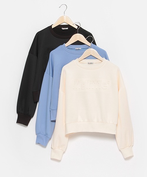 by LOVEiT(バイラビット)の「ロゴエンボスプルオーバー(スウェット・キッズ・ブルーグレー/アイボリー/ブラック・120cm/130cm/140cm/150cm/160cm)」の4枚目の写真