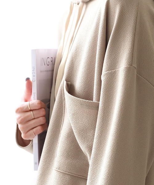 reca（レカ）の「ロングパーカーチュニック（チュニック・レディース・ブラック/ベージュ/ブラウン・FREE）」の12枚目の写真