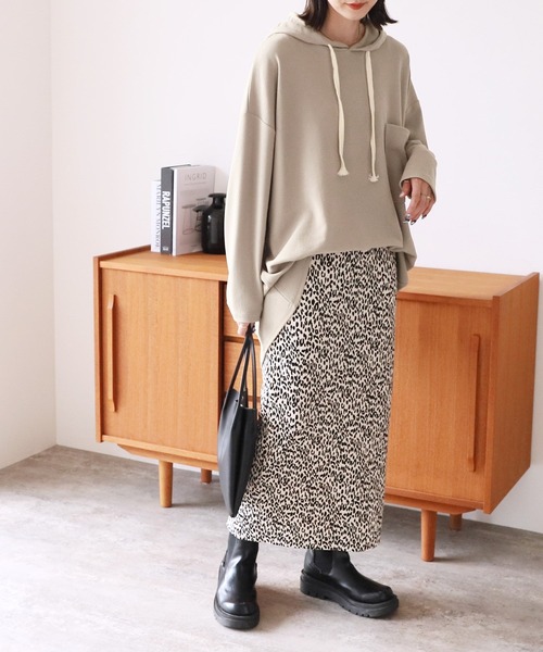 reca（レカ）の「ロングパーカーチュニック（チュニック・レディース・ブラック/ベージュ/ブラウン・FREE）」の14枚目の写真