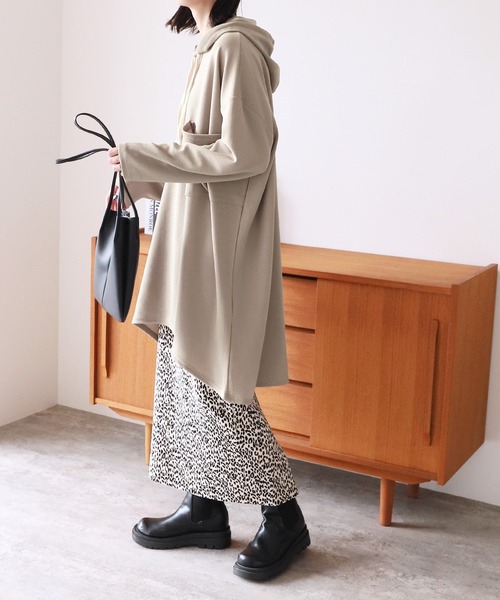 reca（レカ）の「ロングパーカーチュニック（チュニック・レディース・ブラック/ベージュ/ブラウン・FREE）」の15枚目の写真