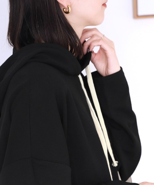 reca（レカ）の「ロングパーカーチュニック（チュニック・レディース・ブラック/ベージュ/ブラウン・FREE）」の5枚目の写真