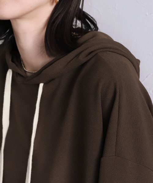 reca（レカ）の「ロングパーカーチュニック（チュニック・レディース・ブラック/ベージュ/ブラウン・FREE）」の9枚目の写真