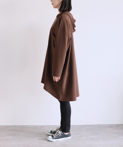 reca（レカ）の「ロングパーカーチュニック（チュニック・レディース・ブラック/ベージュ/ブラウン・FREE）」の17枚目の写真