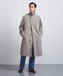 ユナイテッドアローズ モッサバルマカーンコート ネイビー M ウーステッドメルトン バルマカーンコート