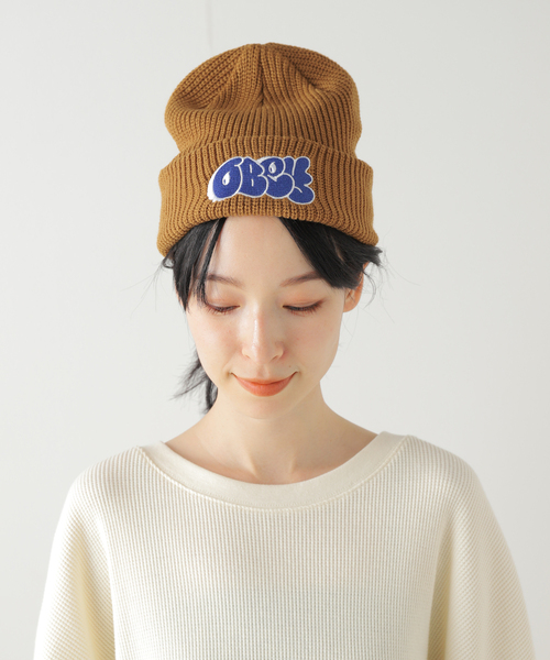 OBEY(オベイ)の「【OBEY / オベイ】SLAP BEANIE:ビーニー(ニットキャップ/ビーニー・レディース・キャメル/ブラック・FREE)」の4枚目の写真