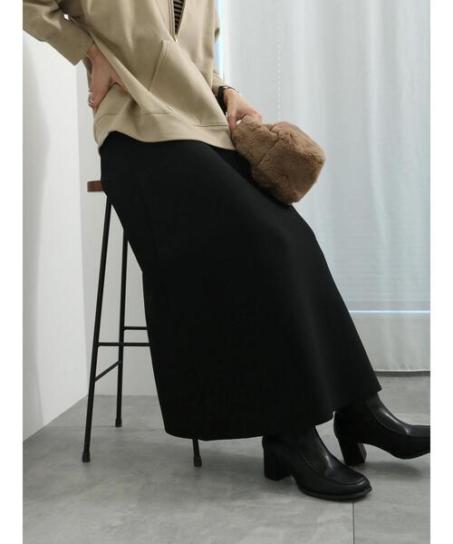 Samansa Mos2 blue（サマンサモスモスブルー）の「◎スポンジニットフレアスカート（スカート・レディース・ブラック/ネイビー/レッド・F）」の2枚目の写真