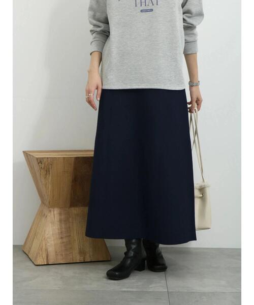 Samansa Mos2 blue（サマンサモスモスブルー）の「◎スポンジニットフレアスカート（スカート・レディース・ブラック/ネイビー/レッド・F）」の4枚目の写真