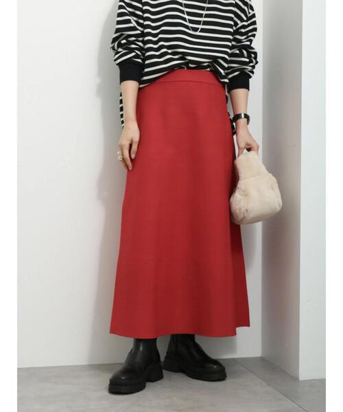 Samansa Mos2 blue（サマンサモスモスブルー）の「◎スポンジニットフレアスカート（スカート・レディース・ブラック/ネイビー/レッド・F）」の9枚目の写真