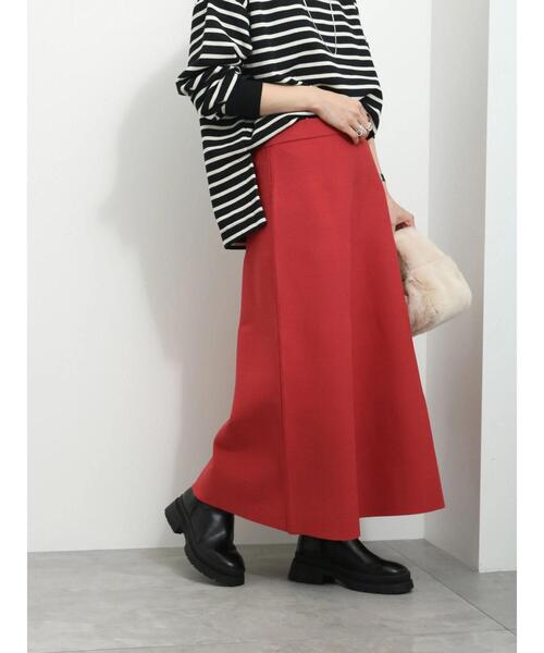 Samansa Mos2 blue（サマンサモスモスブルー）の「◎スポンジニットフレアスカート（スカート・レディース・ブラック/ネイビー/レッド・F）」の10枚目の写真