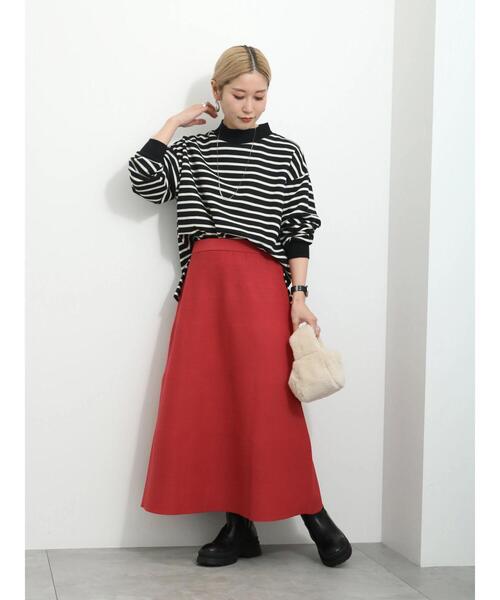 Samansa Mos2 blue（サマンサモスモスブルー）の「◎スポンジニットフレアスカート（スカート・レディース・ブラック/ネイビー/レッド・F）」の20枚目の写真