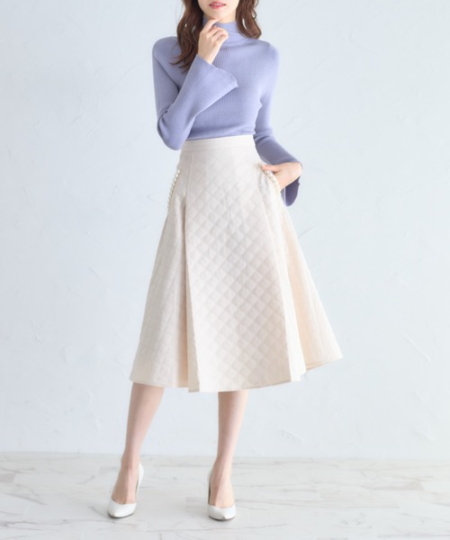 tocco closet(トッコ クローゼット)の「フレアスリーブハイネックリブニットプルオーバー(ニット/セーター・レディース・ライトブルー/オフホワイト/ピンク・M)」の9枚目の写真