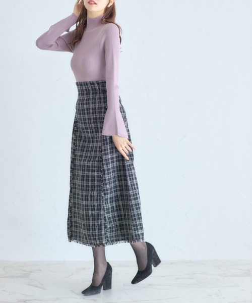 tocco closet(トッコ クローゼット)の「フレアスリーブハイネックリブニットプルオーバー(ニット/セーター・レディース・ライトブルー/オフホワイト/ピンク・M)」の13枚目の写真