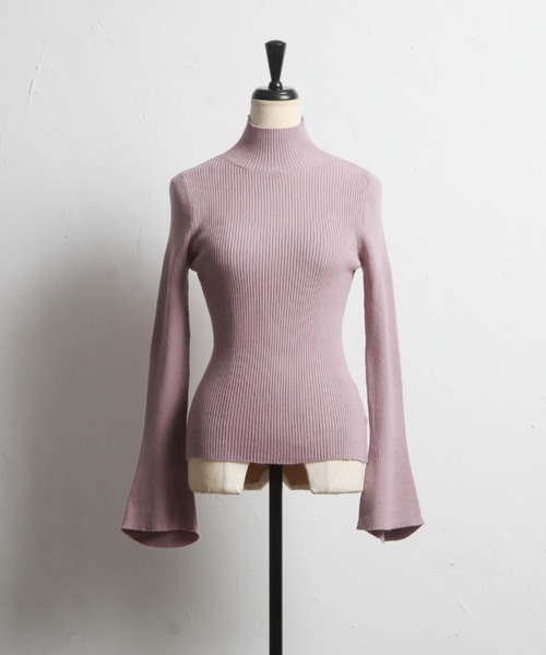 tocco closet(トッコ クローゼット)の「フレアスリーブハイネックリブニットプルオーバー(ニット/セーター・レディース・ライトブルー/オフホワイト/ピンク・M)」の15枚目の写真