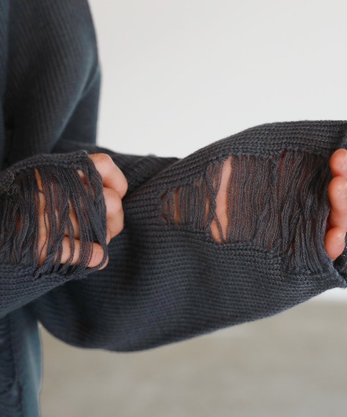 uora(ユオラ)の「キャット刺繍ダメージニット(ニット/セーター・レディース・ブラック/チャコール・M)」の20枚目の写真