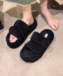 ファーサンダル レディース 厚底スリッパ