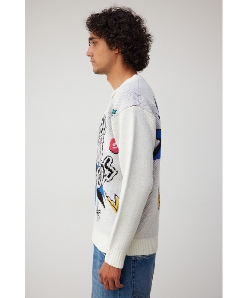 AZUL by moussy（アズールバイマウジー）の「スカルグラフィック総柄ニット（ニット/セーター・メンズ・ブラック系その他/ホワイト系その他/ブルー系その他・FREE）」の8枚目の写真