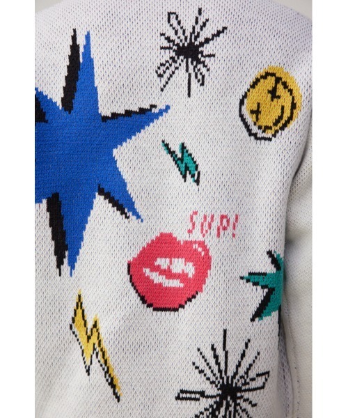 AZUL by moussy（アズールバイマウジー）の「スカルグラフィック総柄ニット（ニット/セーター・メンズ・ブラック系その他/ホワイト系その他/ブルー系その他・FREE）」の12枚目の写真