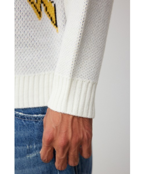 AZUL by moussy（アズールバイマウジー）の「スカルグラフィック総柄ニット（ニット/セーター・メンズ・ブラック系その他/ホワイト系その他/ブルー系その他・FREE）」の13枚目の写真