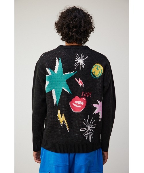 AZUL by moussy（アズールバイマウジー）の「スカルグラフィック総柄ニット（ニット/セーター・メンズ・ブラック系その他/ホワイト系その他/ブルー系その他・FREE）」の19枚目の写真