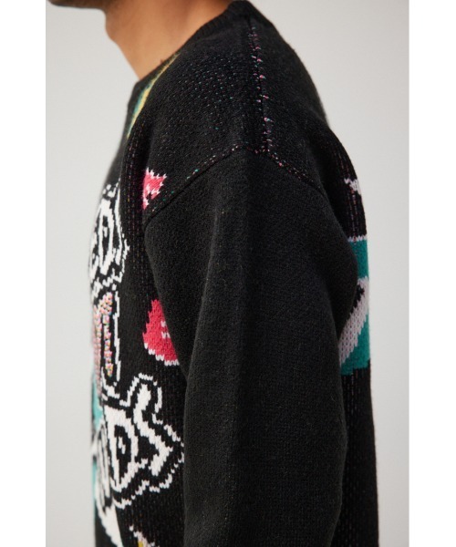 AZUL by moussy（アズールバイマウジー）の「スカルグラフィック総柄ニット（ニット/セーター・メンズ・ブラック系その他/ホワイト系その他/ブルー系その他・FREE）」の21枚目の写真