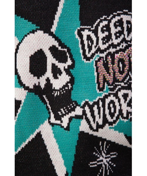 AZUL by moussy（アズールバイマウジー）の「スカルグラフィック総柄ニット（ニット/セーター・メンズ・ブラック系その他/ホワイト系その他/ブルー系その他・FREE）」の22枚目の写真