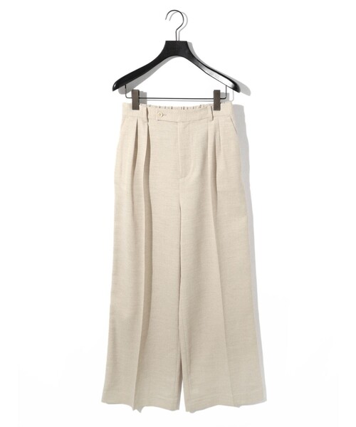 MIDIUMISOLID(ミディウミソリッド)の「MIDIUMISOLID for Ladies リネンライクワイドストレートパンツ(その他パンツ・レディース・ベージュ/ブラック/イエロー・FREE)」の4枚目の写真