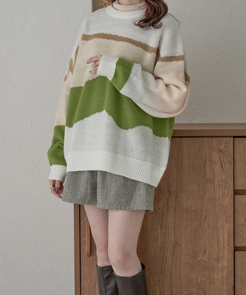 Ambre Neige（アンブルネージュ）の「2wayニュアンスグラデーションニット／【WEB/EC限定商品】（ニット/セーター・レディース・グレー系その他/ホワイト系その他/ブラウン系その他・FREE）」の8枚目の写真