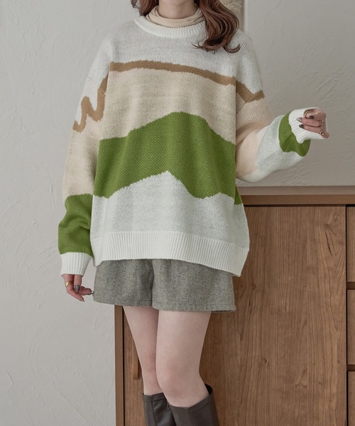 Ambre Neige（アンブルネージュ）の「2wayニュアンスグラデーションニット／【WEB/EC限定商品】（ニット/セーター・レディース・グレー系その他/ホワイト系その他/ブラウン系その他・FREE）」の9枚目の写真