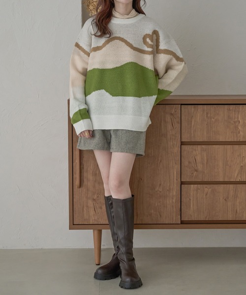 Ambre Neige（アンブルネージュ）の「2wayニュアンスグラデーションニット／【WEB/EC限定商品】（ニット/セーター・レディース・グレー系その他/ホワイト系その他/ブラウン系その他・FREE）」の11枚目の写真