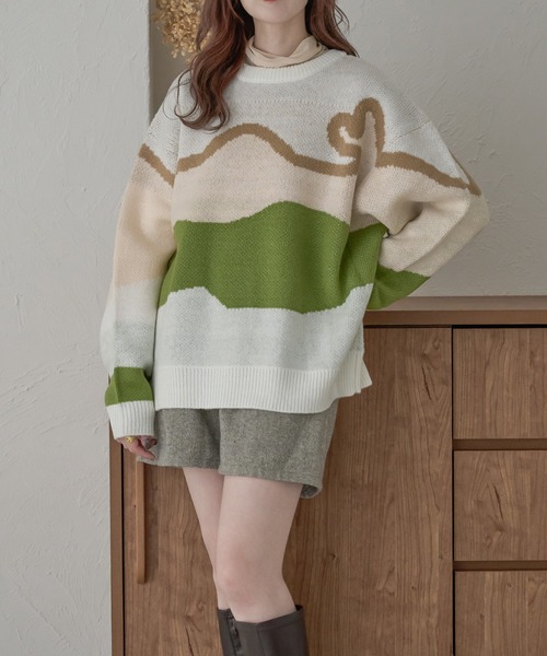 Ambre Neige（アンブルネージュ）の「2wayニュアンスグラデーションニット／【WEB/EC限定商品】（ニット/セーター・レディース・グレー系その他/ホワイト系その他/ブラウン系その他・FREE）」の12枚目の写真