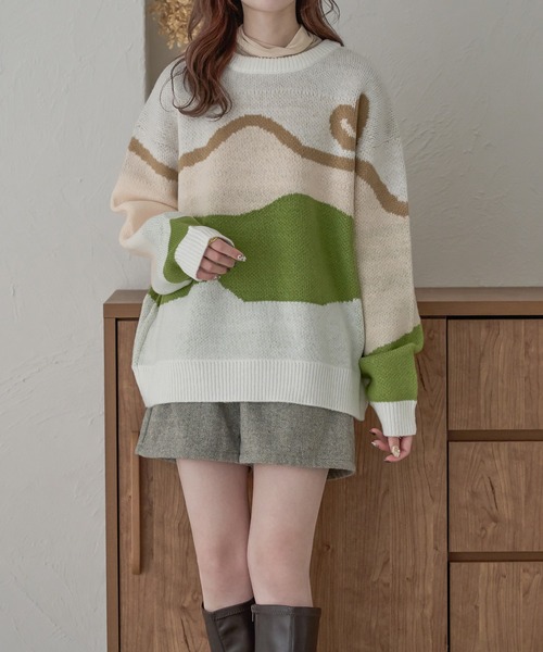 Ambre Neige（アンブルネージュ）の「2wayニュアンスグラデーションニット／【WEB/EC限定商品】（ニット/セーター・レディース・グレー系その他/ホワイト系その他/ブラウン系その他・FREE）」の13枚目の写真