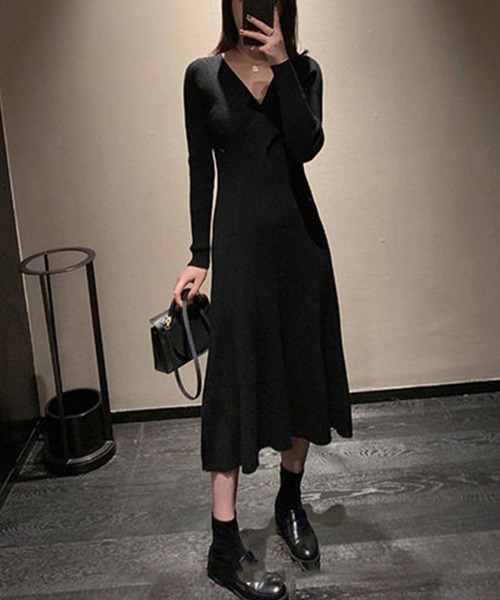 Miniministore（ミニミニストア）の「ニットワンピ ロングワンピースレディース（ワンピース・レディース・ブラック/アイボリー/ブルー/カーキ/レッド・フリー）」の10枚目の写真