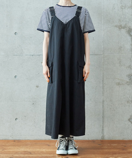 PAR ICI（パーリッシィ）の「コットンナイロンウェザー アーミーワンピース（ワンピース・レディース・カーキ/ブラック・FREE）」の7枚目の写真