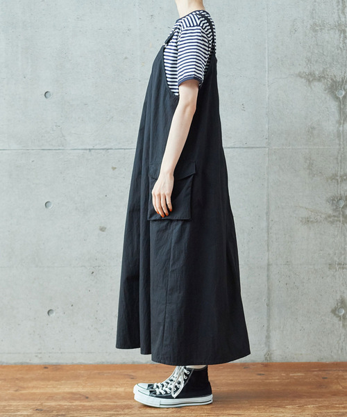 PAR ICI（パーリッシィ）の「コットンナイロンウェザー アーミーワンピース（ワンピース・レディース・カーキ/ブラック・FREE）」の8枚目の写真