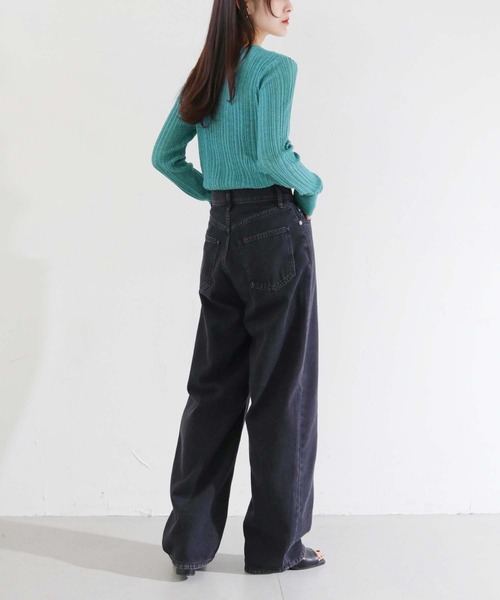 cheriella（シェリエラ）の「【cheriella】WEB限定シアーランダムリブニット WEB LIMITED SHEER RANDOM RIB KNIT（ニット/セーター・レディース・ミント/ブルー/グレー/ホワイト系その他/ブラック・M）」の14枚目の写真